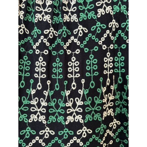 Maeve Anthropologie‎ Navy Blue Tank Top Tunic Embroidered Green Size XS - Picture 3 of 6